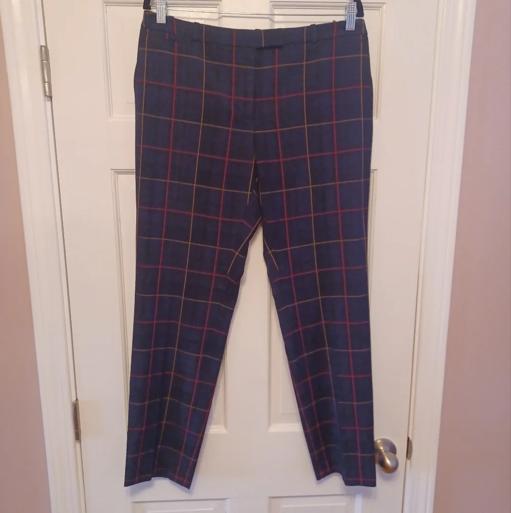 Tommy Hilfiger Plaid Slacks - Navy and Red - Picture 2 of 6